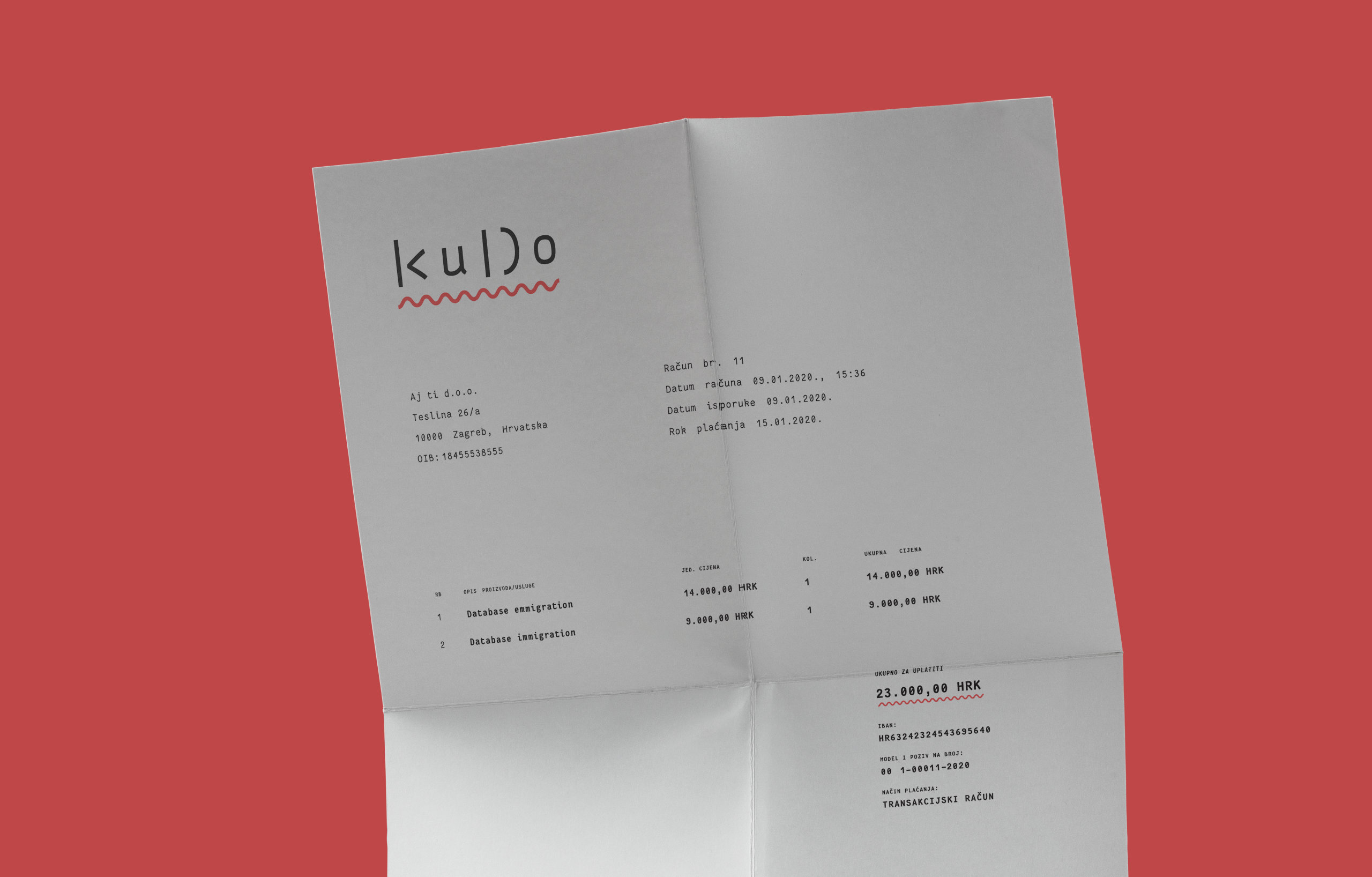 Kudo invoice